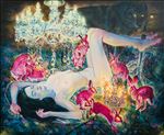 Artist : Boonhlue Yangsauy, Deep Sleep หลับลึก, 2018, Oil on canvas, 120x150 cm.