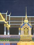 แสงสุวรรณภูมิ (วัดพระศรีรัตนศาสดาราม), The Light of Suwannabhumi (The Temple of the Emerald Buddha and the Grand Palace), Preecha Thaothong, 2008, Acrylic on canvas, 120x90cm