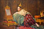 Artist: Thinnapat Takuear, NONG-NUCH (beautiful) นงนุช, 2022, 2022, Oil on canvas, 100x150 cm.