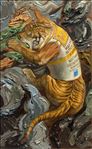 Tiger Lefranc, 2019, Oil on copper plate, 8x5 cm.