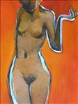 ผู้หญิงสีส้ม, Orange Woman, 2009, Oil on canvas, 70x60cm