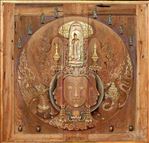 ธรรมปรัชญา : เทวานุภาพ, Dharma Philosophy : The Divine Power, 2007, Mixed media on teak, 100x104cm