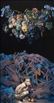 Artist: Pat Yingcharoen, "Blue Mountain", 2022, Oil on linen, 187.5x100 cm.