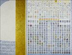 ภายใต้พุทธบารมี 2, Under The Buddha 2, 2007, Acrylic and gold leaves on canvas, 211x164cm
