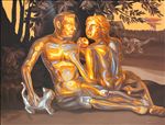 ชั่วฟ้าดินสลาย Until the end of the world (Adam and Eve), 2015, Oil on canvas, 125X160 cm.