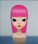 Pink eyeliner, 2021, Oil on canvas, 140x120 cm.