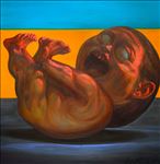 นอนเค่ง, Lie on his back, 2010, Oil on canvas, 100 x 100cm