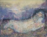 Thunchanok Plakulsantikorn, Butterfly in Lavender Field I, 2020, Tempera and acrylic on canvas, 80x100 cm.