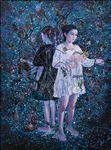 Boonhlue Yangsauy, Me and another me no.3, 2023, Oil on linen, 200 x 150 cm.