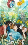 Artist : Suwannee Sarakana, Garden of love, 2019, Acrylic and oil on canvas, 140x90 cm.