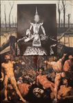 Artist : Pat Yingcharoen,, Under the image of the giant slayer, 2020, Oil on canvas, 180x130 cm.
