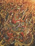 พญาแห่งครุฑ, Hera naga, Chaiwat Kamfun, 2008, Acrylic on canvas, 100x80cm