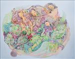Home-Sawan Umansap, Phetmanee เพชรมณี, 2019, Colored pencils on canvas, 58X74 cm.