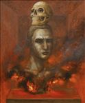 Nawin Biadklang, "Behind Black Eyes No.1", 2021, Oil on canvas, 100x120 cm.