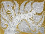 ขาว ดำ ทอง, White Black Gold, 2007, Acrylic and gold leaves on canvas, 150x200cm