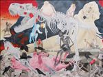 Artist : Tewaporn Maikongkeaw, The ancient auhority, 2017, Oil on canvas, 200x270 cm.