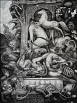 Artist : Kittisak Thapkoa, Human realm มนุษย์ภูมิ, 2020, Acrylic on canvas, 120x90 cm.