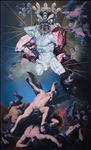 Pat Yingcharoen, Angel and Demon, 2023, Oil on linen, 195 x 120 cm.