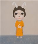 Kowit Wattanarach, Hunter Rabbit, 2023, Oil on Linen, 140 x 120 cm.