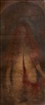 Hanuman Ripping Surasa Inside Out, 2020, Oil on linen, 44x18 cm.