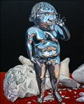 David is dead, 2022, Oil on canvas, 220X180 cm.