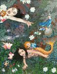 Imagination Girl II, 2019, Oil and acrylic on canvas,  150x120 cm.