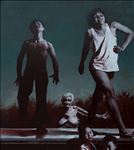อาณาเขตทางความคิด  (Territory of thought), 2025, Oil on canvas, 200 x 180 cm