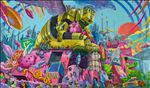City of Cats, 2025, Acrylic on Canvas, 100 x 170 cm