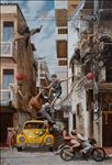 When You See a Volkswagen Beetle ถ้าเจอรถเต่า, 2026, Oil on linen, 190 x 130 cm