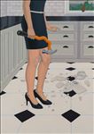 A Girl with the Distorted Hammer, 2026, Acrylic on canvas, 126 x 90 cm
