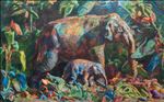 Manufactured Still Life, matriarch, 2026, Oil on linen, 150 x 240 cm