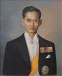 King Rama IX no.4, 2025, Oil on linen, 61 x 51 cm