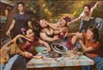 The Last Piece Gets You a Handsome Boyfriend ชิ้นสุดท้ายแฟนหล่อ, 2026, Oil on linen, 117 x 170 cm