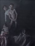 เฝ้ามอง  (Observe), 2025, Oil on canvas, 85 x 65 cm