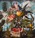 Dancing with my shadows การเต้นรำกับเงาของตนเอง, 2025, Oil on linen, 130 x 120 cm