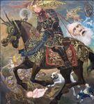 รถเสน (Phra Rodasen), 2025, Oil on linen, 200 x 180 cm